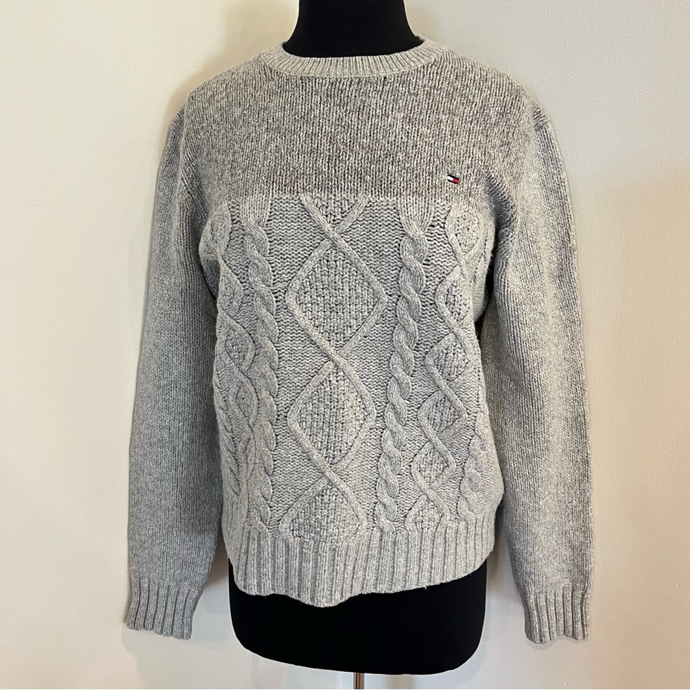 Tommy Hilfiger Sweater Cable Knit cotton nylon wool
